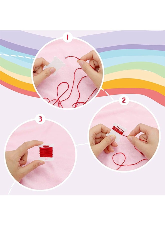 50 Pieces Plastic Floss Bobbins for Cross Cotton Thread Craft DIY Sewing Storage，Thread Organizer Holder，Embroidery Thread Cards Cross Stitch Bobbin，White  - Image 3