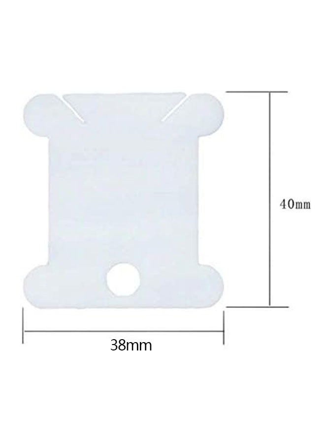 50 Pieces Plastic Floss Bobbins for Cross Cotton Thread Craft DIY Sewing Storage，Thread Organizer Holder，Embroidery Thread Cards Cross Stitch Bobbin，White  - Image 2