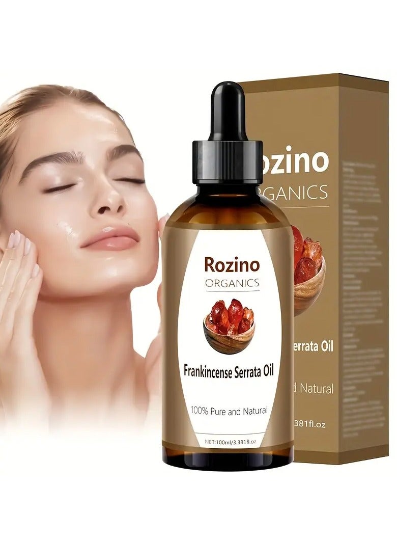 Rozino 100ml ROZINO Frankincense Essential Oil - Adult, Hypoallergenic, Moisturizing for All Skin Types, Glycerin-Infused, Ideal for Massage, Shower, Hair & Nail Care, Nail Care Essentials|Amber Glass Bottle|Natural Supplements - Image 4