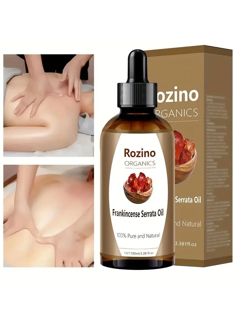 Rozino 100ml ROZINO Frankincense Essential Oil - Adult, Hypoallergenic, Moisturizing for All Skin Types, Glycerin-Infused, Ideal for Massage, Shower, Hair & Nail Care, Nail Care Essentials|Amber Glass Bottle|Natural Supplements - Image 5