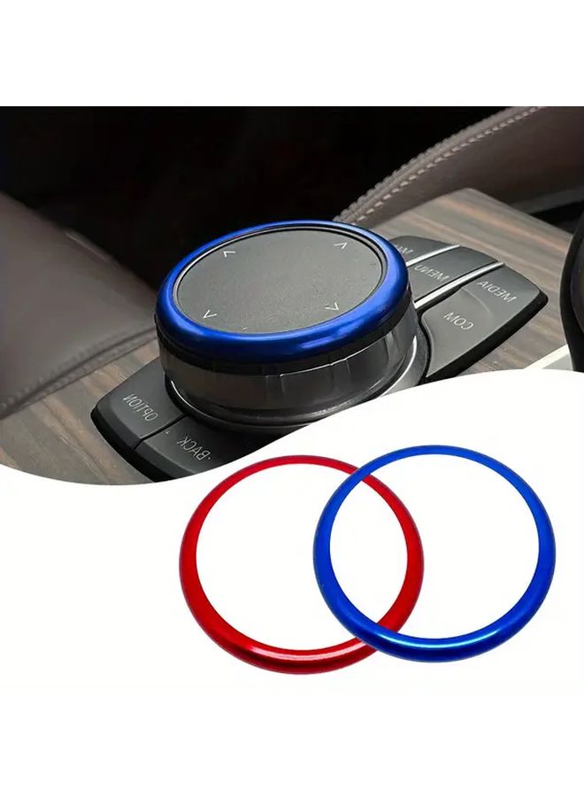 Blue Aluminum Alloy Media Knob Decorative Ring For BMW 1 2 3 4 5 6 7 Series X3 X4 X5 X6 Car Interior - Image 1