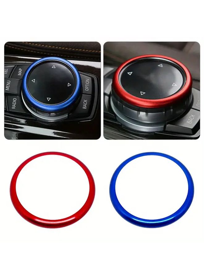 Blue Aluminum Alloy Media Knob Decorative Ring For BMW 1 2 3 4 5 6 7 Series X3 X4 X5 X6 Car Interior - Image 3