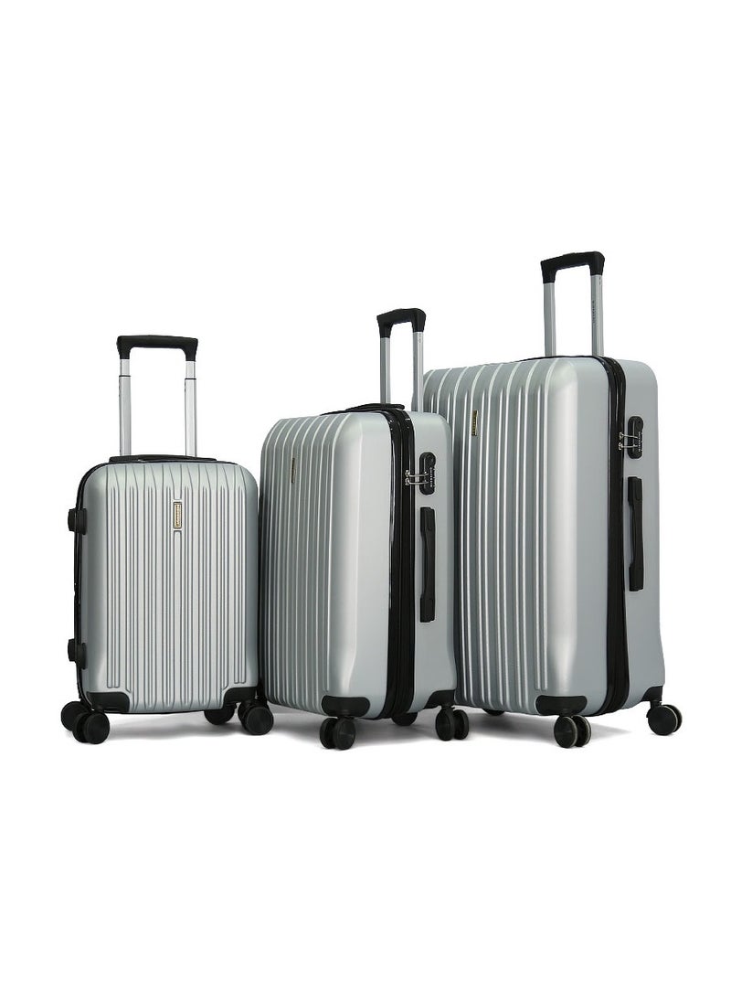 GIORDANO Giordano Hardshell Luggage Trolley 3 pcs Set,Silver  - Image 1