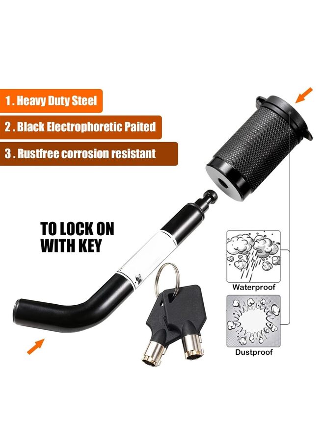 Trailer Hitch Receiver Lock, Dogbone Style Hitch Pin Lock Bent Pin for Class Receiver, Fits Bike Rack Tray Ball Mount for Towing Trailer Truck Car Boat RV - Image 2
