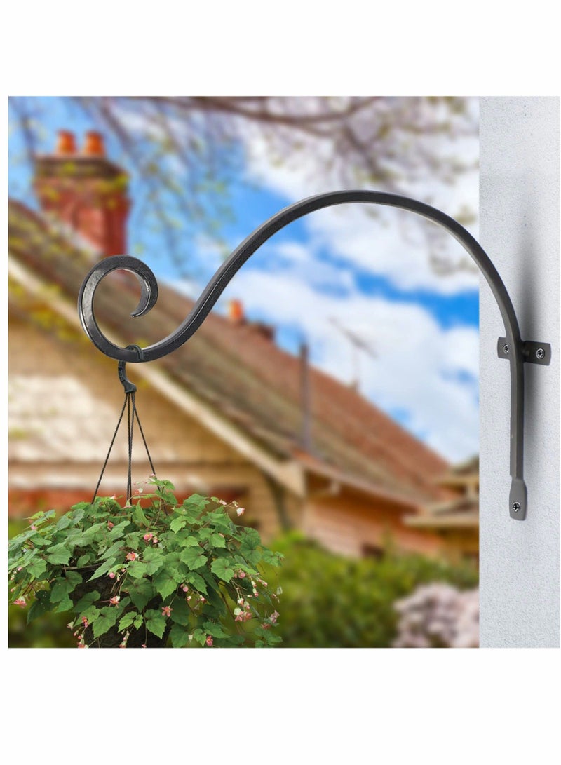 Hanging Brackets, Wall Mount Bird Feeder Hanger, Plant Hook, with Screws Metal Hangers, for Outdoor Lanterns Wind Chimes Feeders, 4 Pack 12 Inches - Image 4