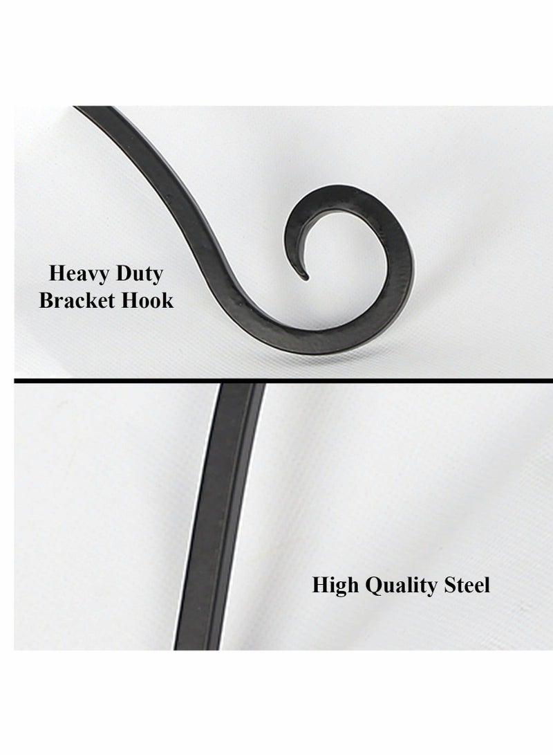 Hanging Brackets, Wall Mount Bird Feeder Hanger, Plant Hook, with Screws Metal Hangers, for Outdoor Lanterns Wind Chimes Feeders, 4 Pack 12 Inches - Image 2
