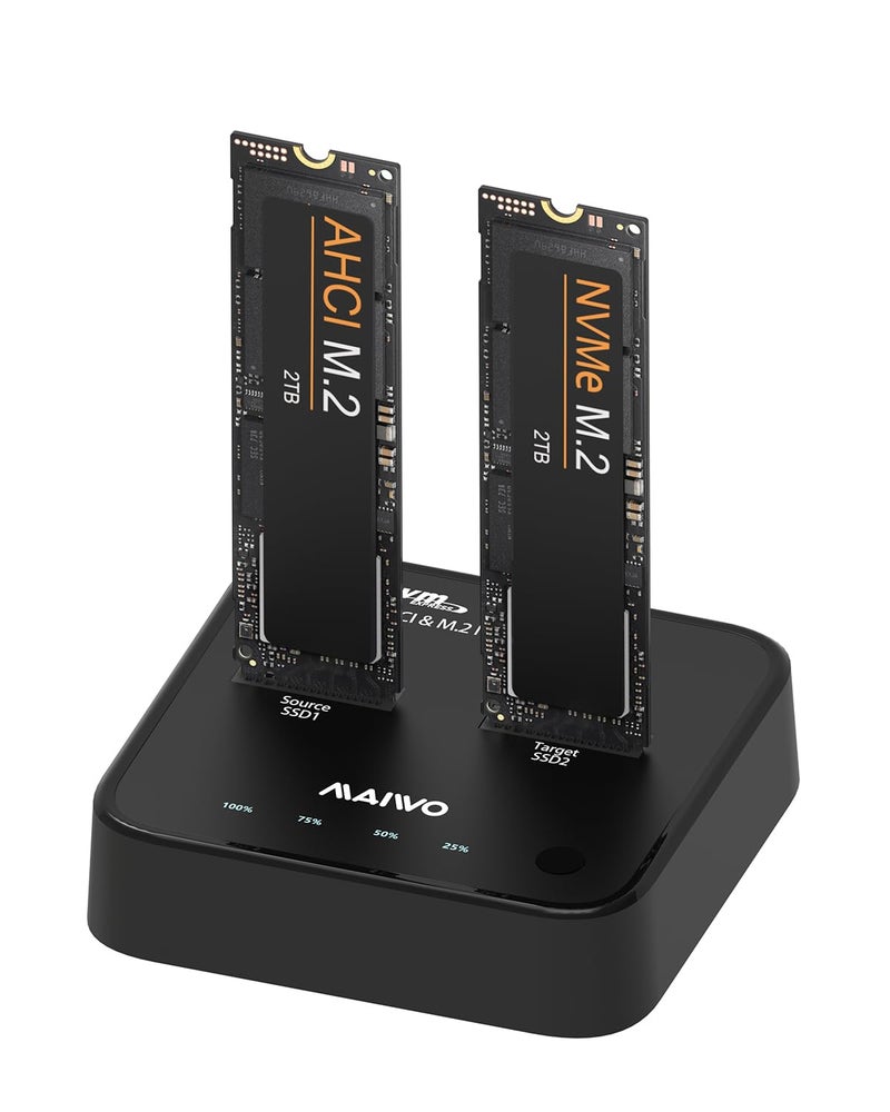 MAIWO ناسخ SSD NVMe MAIWO MacBook AHCI (مفتاح M مفتاح B&M) ، محطة إرساء استنساخ M.2 USB3.2 Type-C بسرعة 20Gbps ، متوافقة مع SSD M.2 2230/2242/2260/2280 ، تدعم وظيفة الاستنساخ غير المتصل بضغطة زر واحدة (K3016P2+)  - Image 1