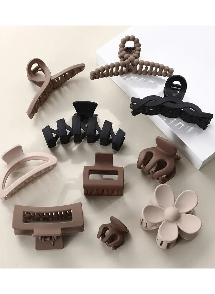 Ucanbe Elegant 10pcs Hair Clip Set - Variety Pack for Women, Strong Hold Non-Slip Hair Accessories for Thick Hair, Versatile Styles for Daily Use, Sports & Special Occasions - Suitable for Adults Over 15 Years, Mixed Color Plastic Clips - Image 1
