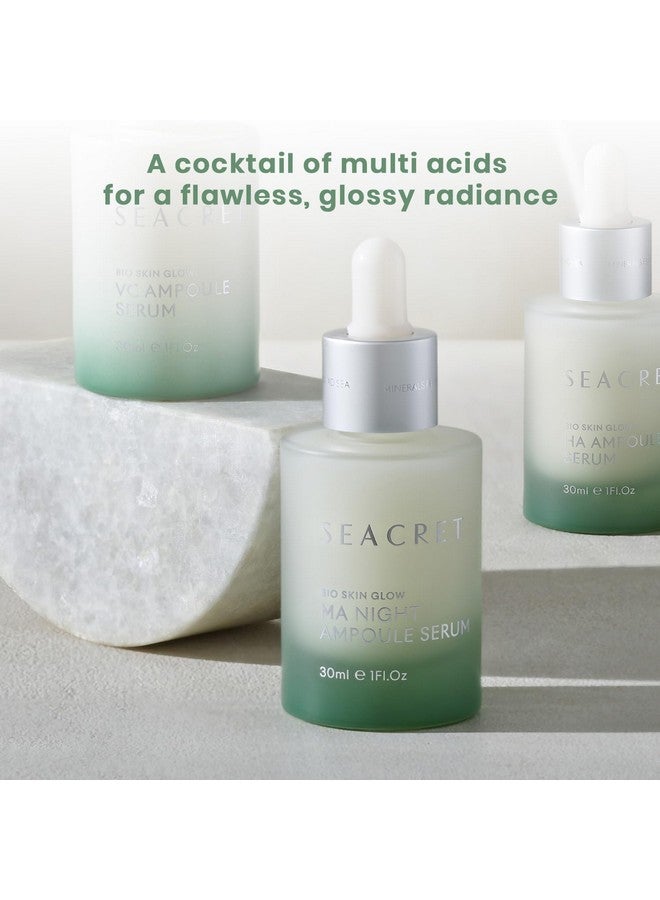 SEACRET Face Serum - Bio Skin Glow Multi-Acid Complex Night Serum for Face, Ampoule, 1 Fl.Oz 30ml. - Image 4