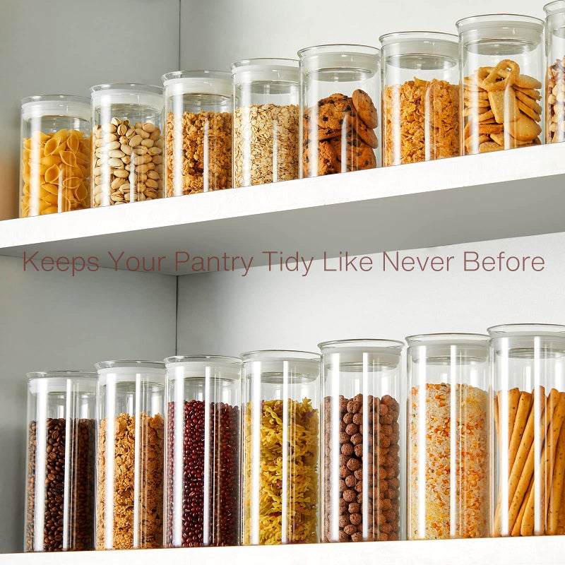 ZENS 37oz Glass Jars Set of 2, Clear Glass Kitchen Canisters with Airtight Lids, Wide Mouth Glass Storage Containers for Cereal, Coffee Beans, Loose Tea - Image 4