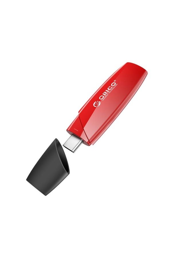 BURAQ ORCIO USB3.0 U Disk Drive, Read: 100MB/s, Write: 15MB/s, Memory:32GB, Port:Type-C(Red)  - Image 1