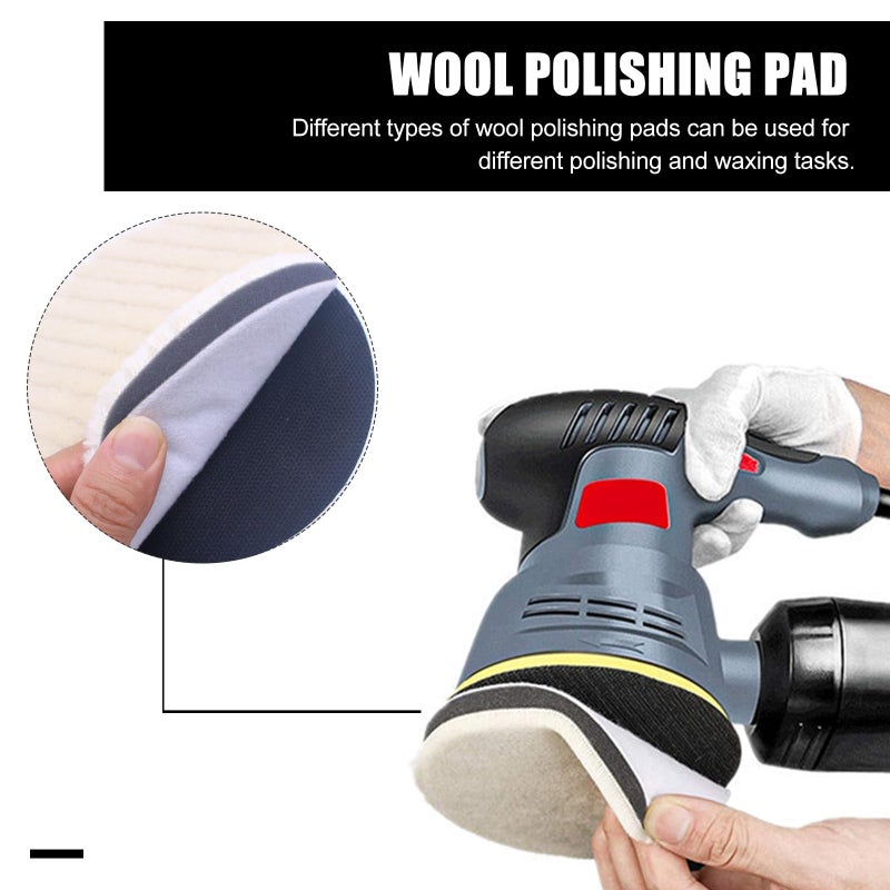 Self Adhesive Wool Buffing Pad 5 Inch 125mm With Sponge Layer For Car Detailing Metal Polishing - Image 4