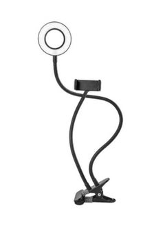 Generic Phone Holder With Selfie Ring Light Fill Flash Light Black  - Image 1