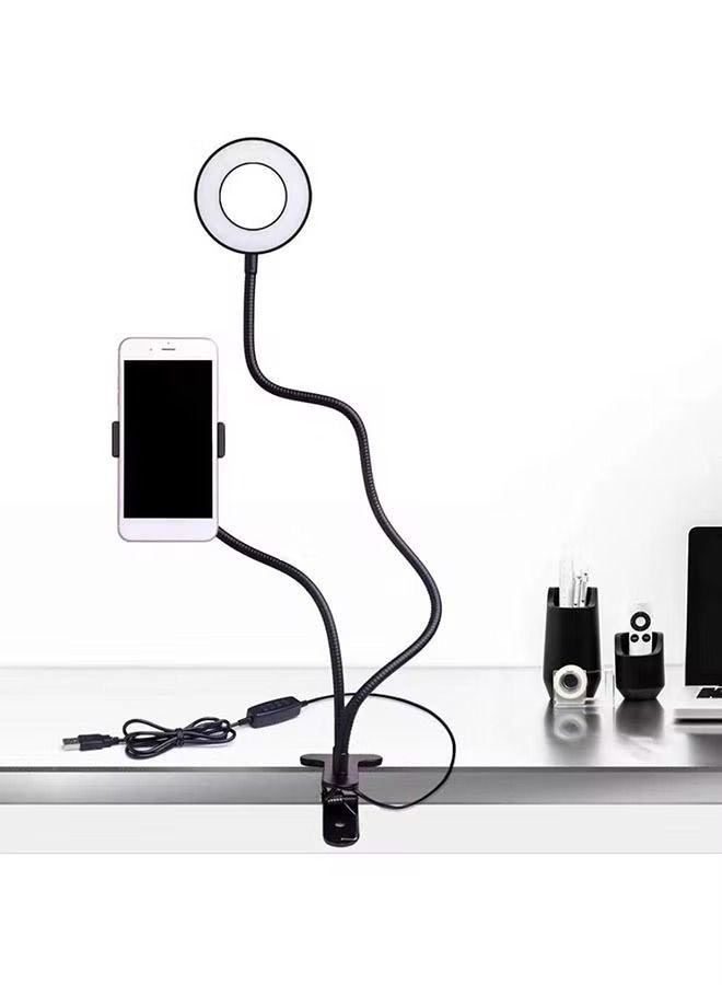 Phone Holder With Selfie Ring Light Fill Flash Light Black  - Image 3
