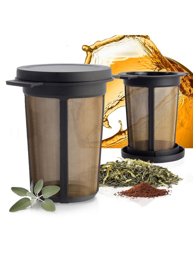 finum Finum Reusable Stainless Steel Coffee and Tea Infusing Mesh Brewing Basket, Large, Black - Image 1