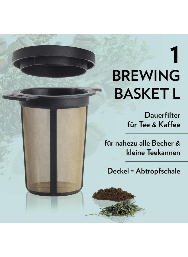 finum Finum Reusable Stainless Steel Coffee and Tea Infusing Mesh Brewing Basket, Large, Black - Image 2