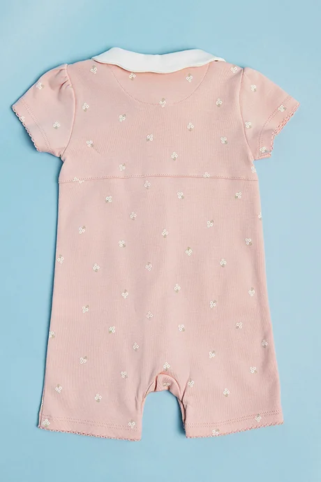 R&b Embroidered Rompers with Collar and Short Sleeves