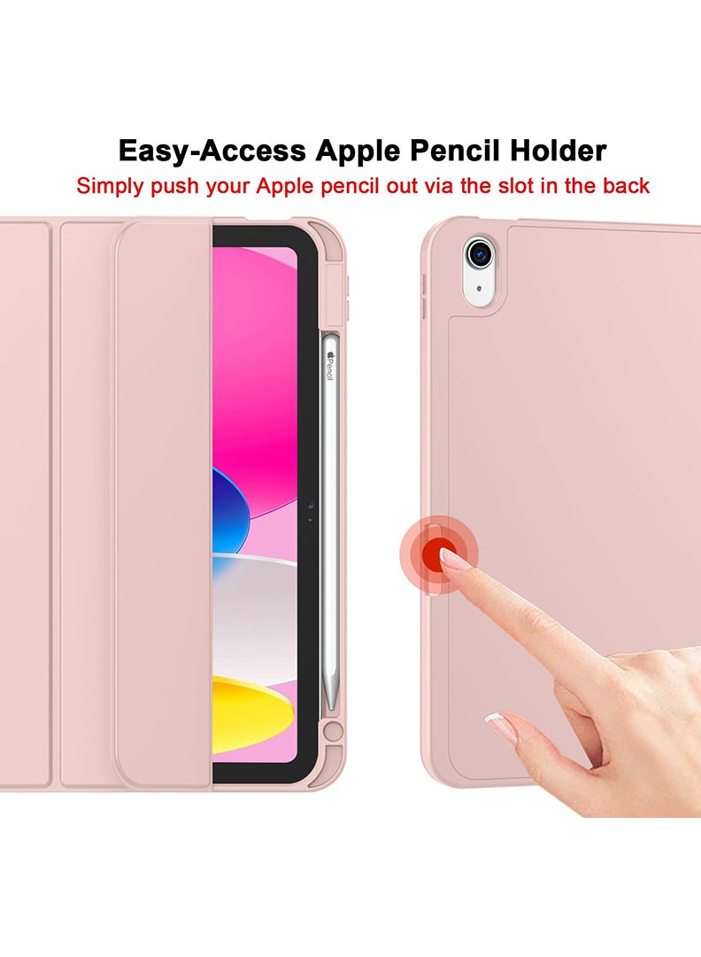 Theodor Case for iPad Air M3 2025/ M2 2024 11-Inch , iPad Air 5/4 (2022/2020 5th/4th Gen 10.9-Inch) with Pencil Holder, Slim Tablet Cover with Soft TPU Back, Auto Wake/Sleep Rose Gold  - Image 5