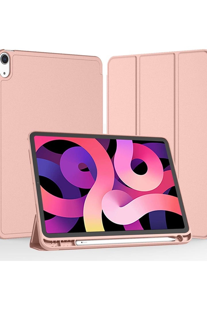 Theodor Case for iPad Air M3 2025/ M2 2024 11-Inch , iPad Air 5/4 (2022/2020 5th/4th Gen 10.9-Inch) with Pencil Holder, Slim Tablet Cover with Soft TPU Back, Auto Wake/Sleep Rose Gold  - Image 1