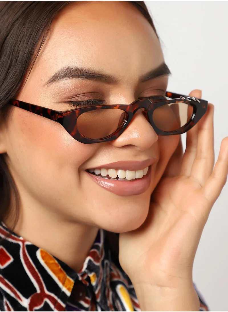 Haute Sauce Animal Print Frame Retro Sunglasses