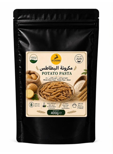 Dr. Foods Whole Wheat Potato Penne Pasta 400g – High Fiber Pasta with Potato Flour – Source of Protein – No Preservatives