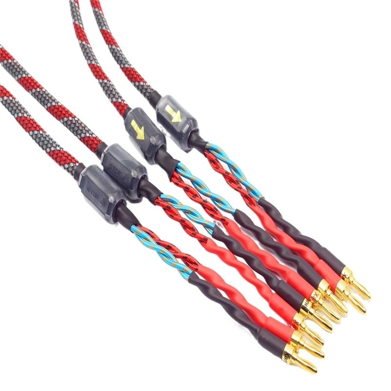Oxygen Free Copper Audio Speaker Cable 2m HI FI Amplifier Cable with Banana Plugs - Image 5