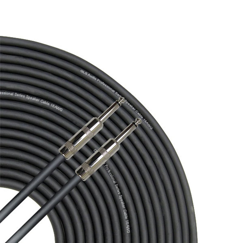 GLS Audio 50 feet Speaker Cable 16AWG Patch Cords - 50 ft 1/4 inch to 1/4 inch Professional Speaker Cables Black 16 Gauge Wire - Pro 50' Phono 6.3mm Cord 16G - Single - Image 5