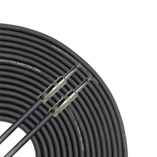 GLS Audio 50 feet Speaker Cable 16AWG Patch Cords - 50 ft 1/4 inch to 1/4 inch Professional Speaker Cables Black 16 Gauge Wire - Pro 50' Phono 6.3mm Cord 16G - Single - Image 1