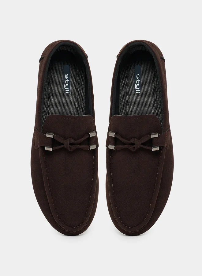 Styli Bow Detail Slip On Loafers