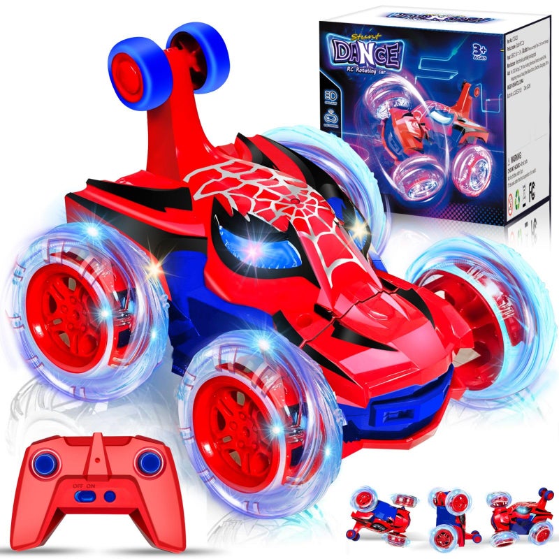 Logth Kids Toys Spider RC Car for Boys 47 Cool Spider Monster Remote Control Crawler Toy 360 Flip Fast Stunt 4WD Light Up Wheel Fun Boy Gift Idea for Birthday Chirstmas Stuff Age 3 4 5 6 7 8 - Image 2
