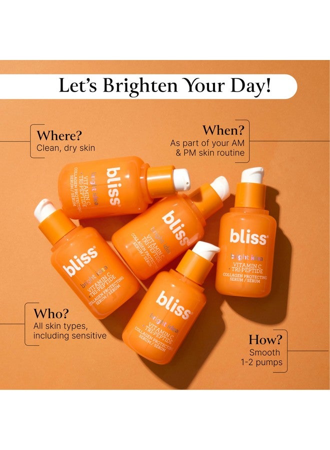 BLISS Bright Idea Vitamin C + Tripeptide Collagen Brightening Face Skincare Serum Anti Aging Boosts Skin Elasticity Clean Vegan & Crueltyfree 1 Fl Oz - Image 2