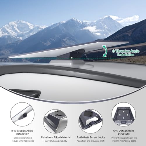 XLTTYWL Starlink Gen 3 Mount, Premium Heavy Duty Starlinks Gen3 Standard Mobility Roof Mount for Gen 3/V3 Starlink Flat Standard Dishy Fits RV, Boat, Wood, Metal, Plastic or Slotted Vehicle Rails - Image 3