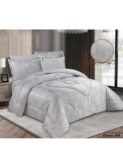 Miral Printed Double Bedding Set – 6 Pieces (Comforter 260×240, Fitted Sheet 200×200×30, 4 Pillowcases)  - Image 2