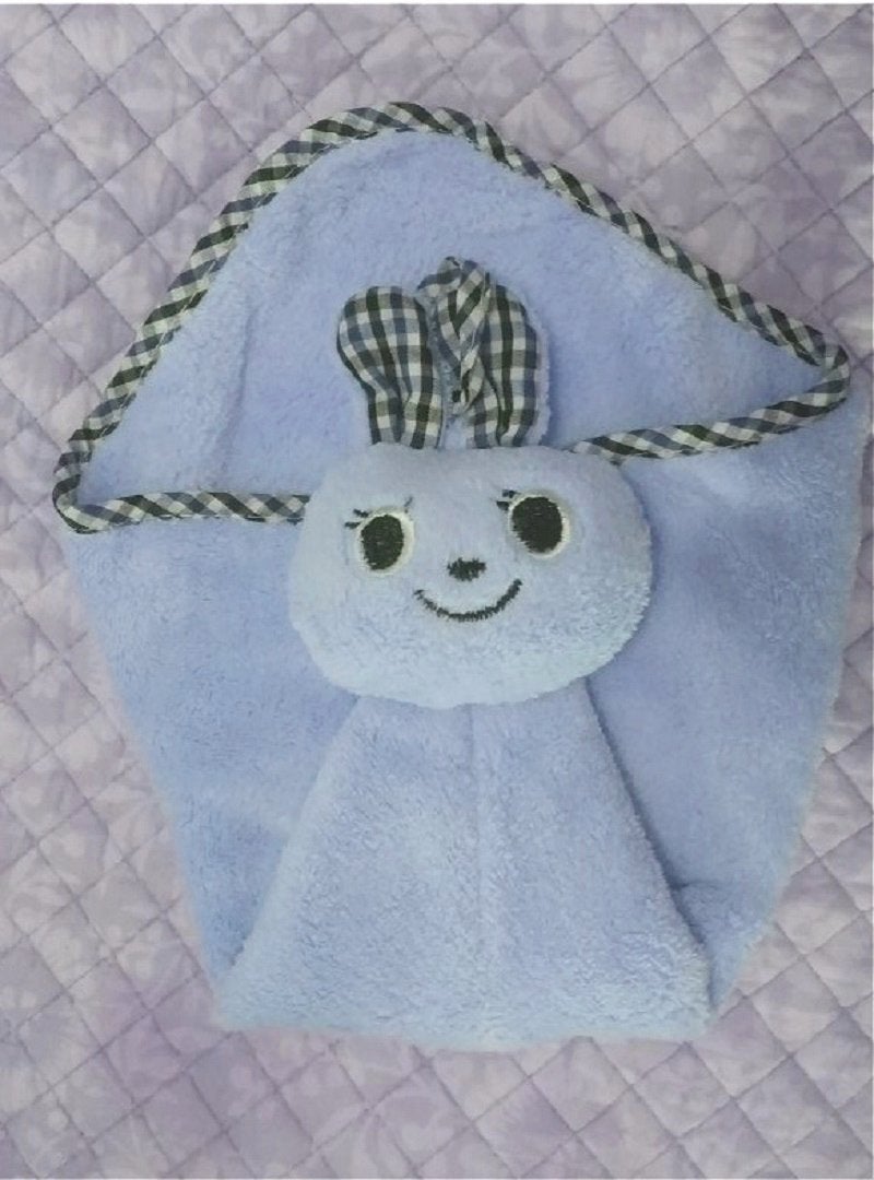 Magnusdeal Cartoon Hanging Hand Towel for Home Kitchen Bathroom Office Microfiber Absorbent Cute Cartoon Expression Hand Towel for Kitchen and Bathroom (1 Pc) (Bunny, Blue) - Image 1