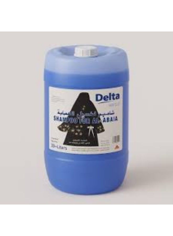 Delta Abaya Shampoo 30L gently cleans abayas and dark clothes while maintaining fabric color and softness.
