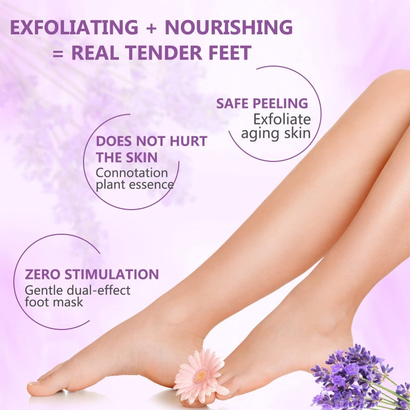Mcukv Foot Peel Masks for Dry Cracked Feet 5 Pack,Exfoliating Foot Mask, Natural Exfoliator for Dead Skin, Callus, Repair Rough Heels for Men Women,Make your Foot Baby Soft in 7 Days, AlIVER - Image 4