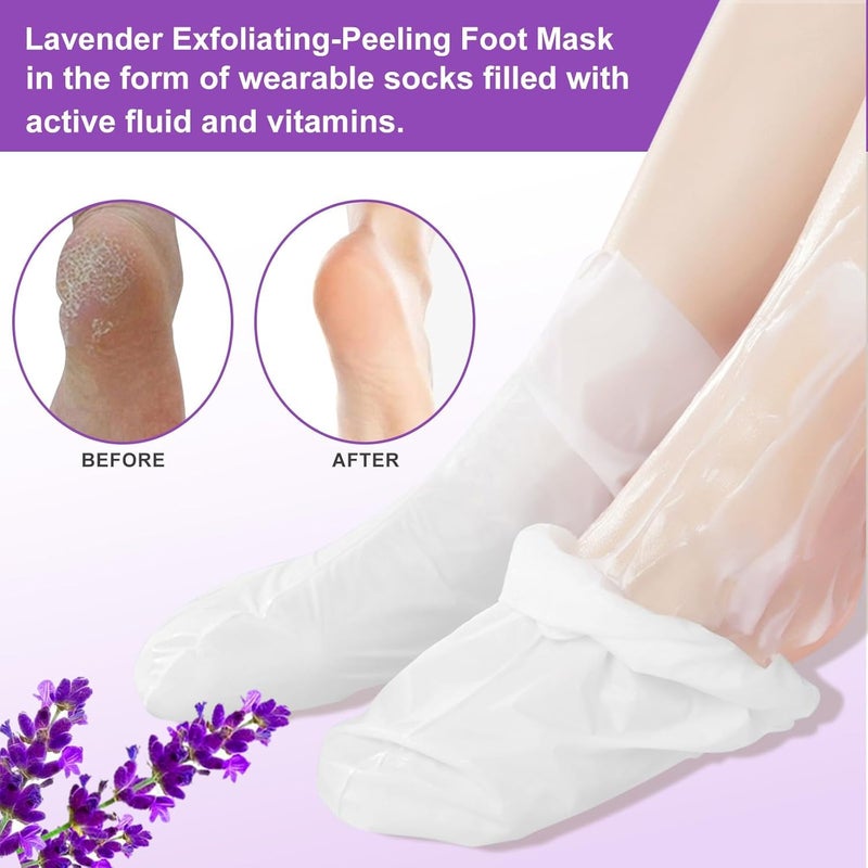Mcukv Foot Peel Masks for Dry Cracked Feet 5 Pack,Exfoliating Foot Mask, Natural Exfoliator for Dead Skin, Callus, Repair Rough Heels for Men Women,Make your Foot Baby Soft in 7 Days, AlIVER - Image 5