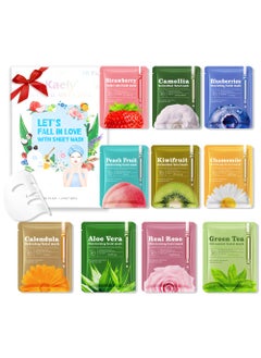 CAKAILA Face Sheet Mask Skincare,Hydrating Spa Face Mask For Sensitive Skin,Moisturize,Nourish for All Skin Types,Natural Skin Care Spa Face Mask for Women Men Girls,Pack of 10 