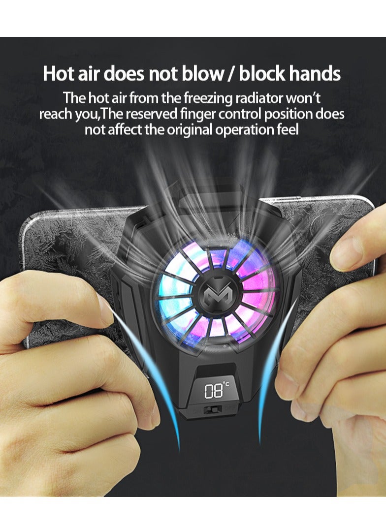 DL05 Mobile Phone Cooler Cooling Fan Radiator with Colourful Lights, Semiconductor Mobile Phone Cooling Wired Radiator - Image 3