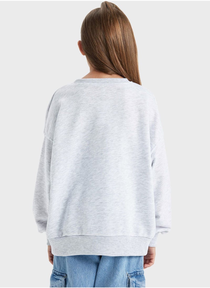 DeFacto - Kids Text Print Sweatshirt - Image 1