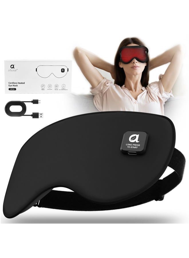 arboleaf Heated Eye Mask for Dry Eyes, Cordless Rechargeable Warm Eye Compress, Temperature Control, Light Blocking, Washable Cover & Travel, 1000mAh Rechargeable Battery - Image 1