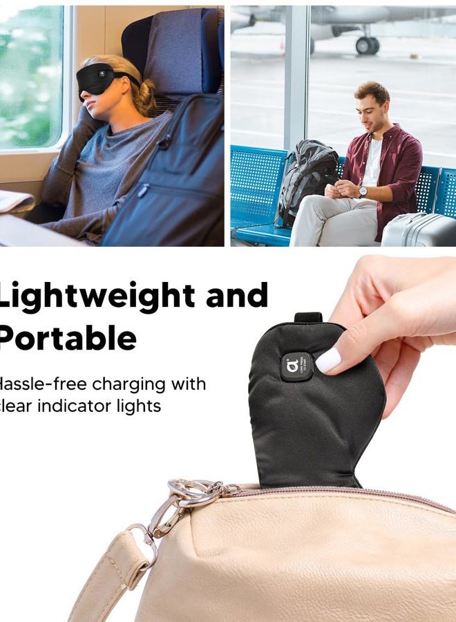 arboleaf Heated Eye Mask for Dry Eyes, Cordless Rechargeable Warm Eye Compress, Temperature Control, Light Blocking, Washable Cover & Travel, 1000mAh Rechargeable Battery - Image 5