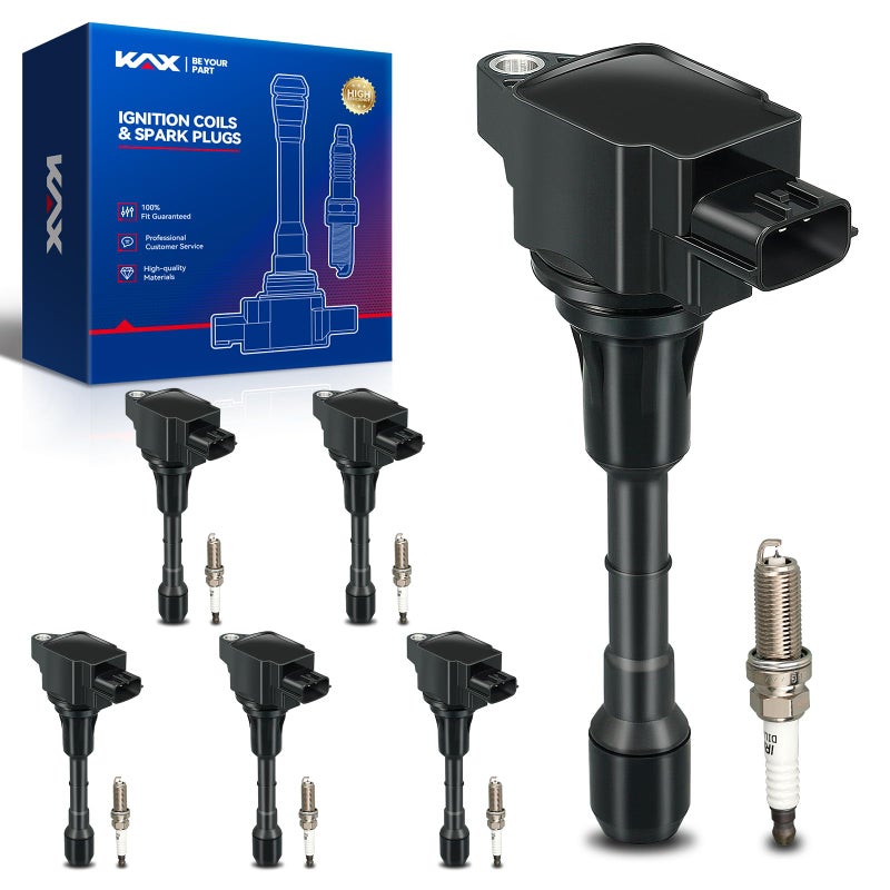 OEM Performance Set of 6 UF617 Ignition Coils Double Iridium Spark Plug Fits for INFINITI G37 Q50 QX50 M37 Q40 QX70 Q60 FX37 Q70 Q70L EX37 Nissan 370Z Base 370Z Touring 370Z Sport Tech 370Z Sport