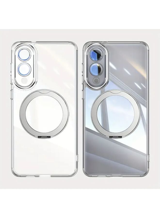 White 360 Rotating Magnetic Stand Case Compatible with Galaxy S24 Ultra with Lens Protector - Image 5