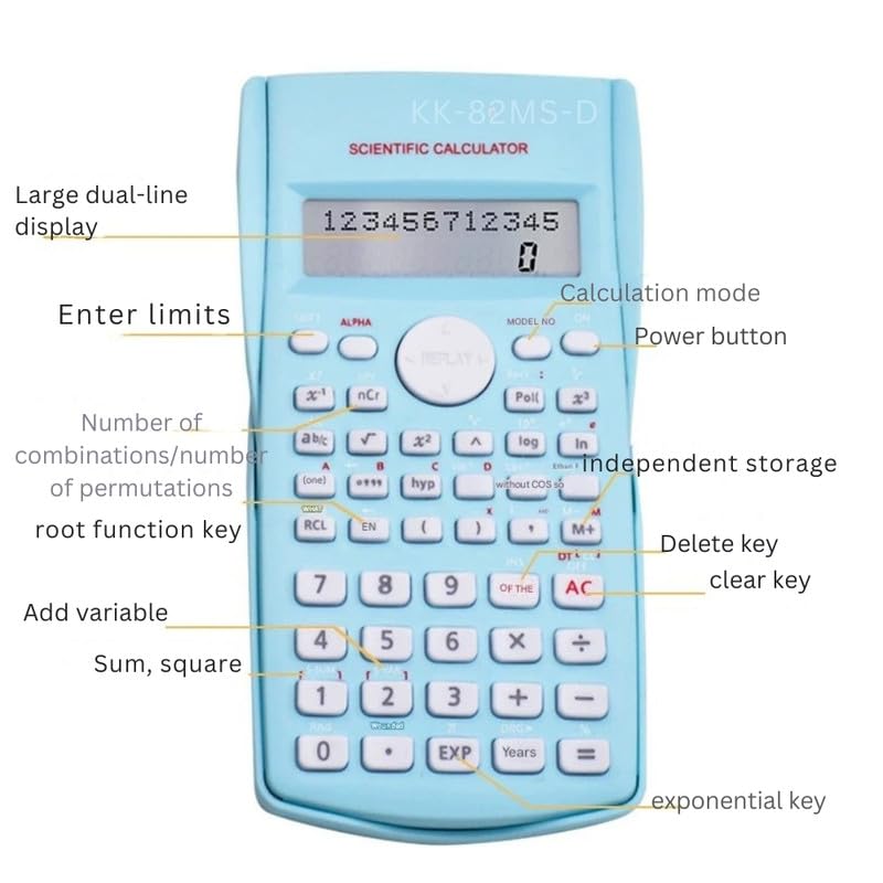 Wesoke ® Scientific Calculator for Students Multi-Function Calculator for Exams, Accounting & Statistics - Pink - Image 3