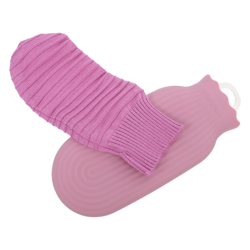 2pcs Hot Water Bottle - Silicone Hand Warmer Bag Knitted Cover Portable Hand Warmers For Women Hot Cold Compress Body Feet - Image 1