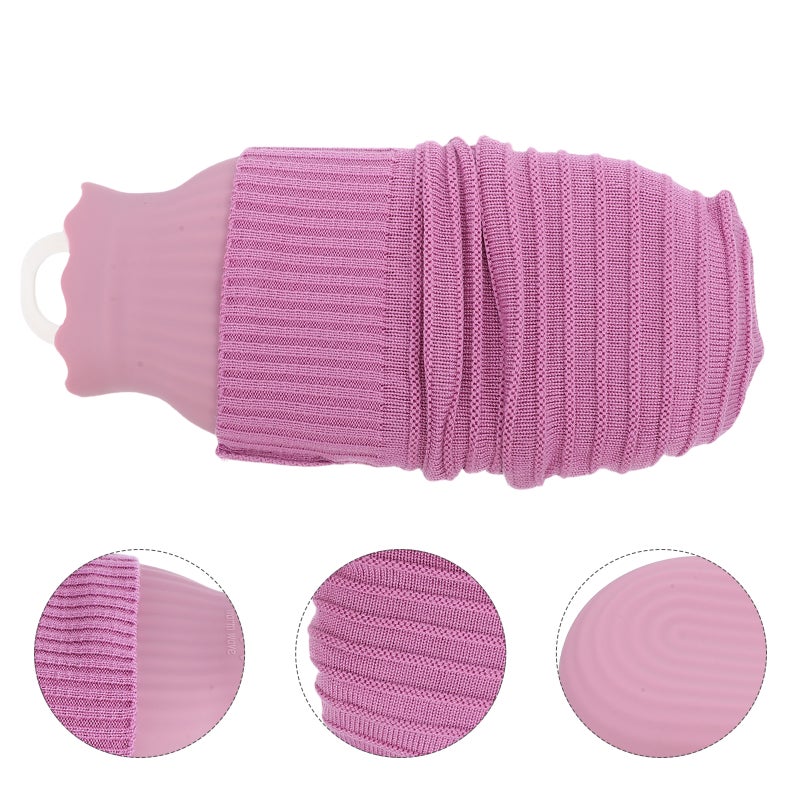 2pcs Hot Water Bottle - Silicone Hand Warmer Bag Knitted Cover Portable Hand Warmers For Women Hot Cold Compress Body Feet - Image 2