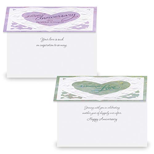 Current Deluxe Embossed Anniversary Greeting Card Set - Value Pack of 16 Cards With White Envelopes, 8 Designs, Large 5" x 7" Assortment - Image 4