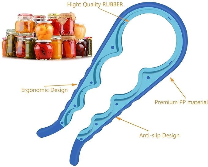 KESESU Jar Opener Bottle Opener and Can Opener for Weak Hands, Seniors with Arthritis and Anyone with Low Strength, Mutil Jar Opener Get Lids Off Easily (Random Color) - Image 3