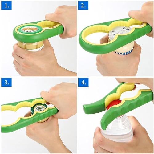 KESESU Jar Opener Bottle Opener and Can Opener for Weak Hands, Seniors with Arthritis and Anyone with Low Strength, Mutil Jar Opener Get Lids Off Easily (Random Color) - Image 4